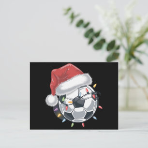 Santa Soccer Ball Sports Christmas Soccer Player Postcard