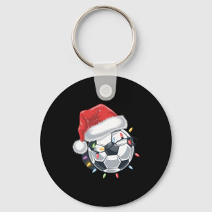 Santa Soccer Ball Sports Christmas Soccer Player T Keychain