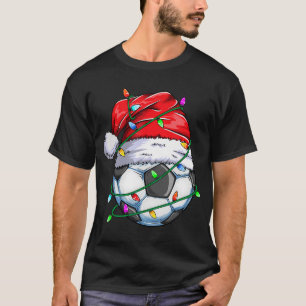 Santa Soccer Ball Sports Design- Christmas Soccer T-Shirt