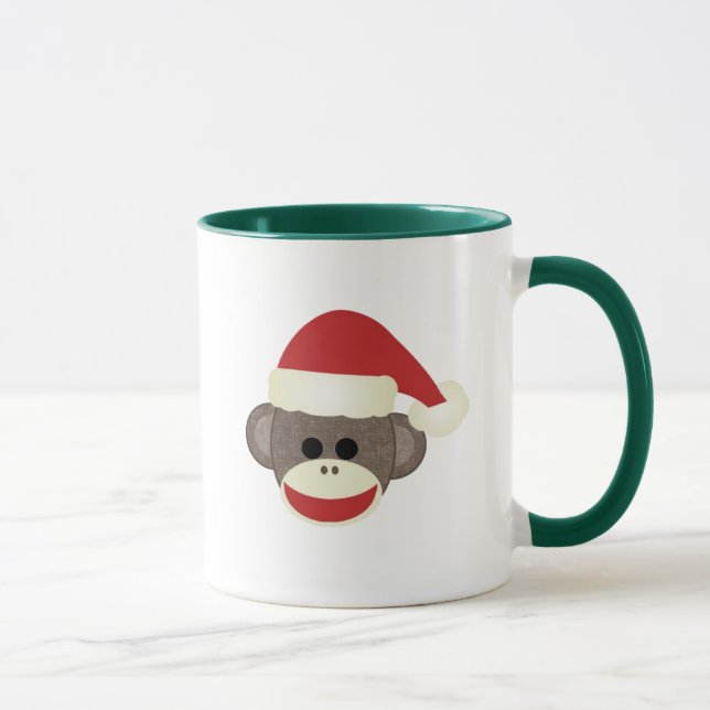 Santa Sock Monkey Christmas mug (Right)