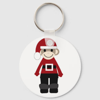 Santa Sock Monkey Keychain