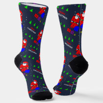 Santa Socks, Holiday Socks, Christmas Socks