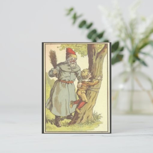 Santa Spanking a Naughty Boy Postcard Zazzle