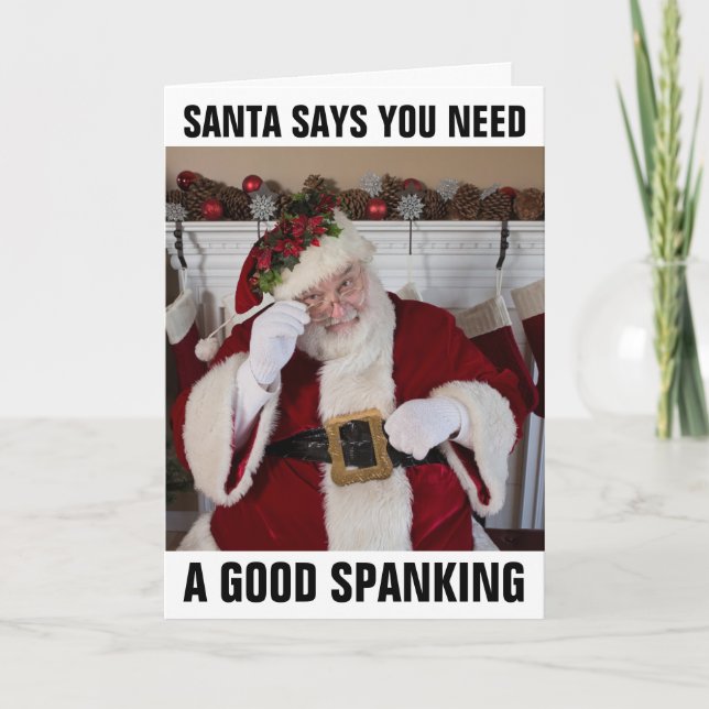 SANTA SPANKING GREETING CARDS (Front)