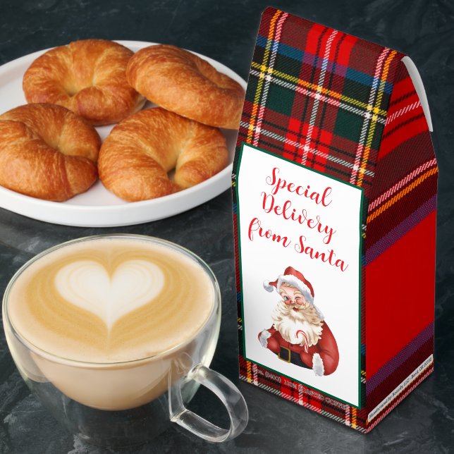 Santa Special Delivery Red Christmas Plaid Roasted Coffee (Breakfast)