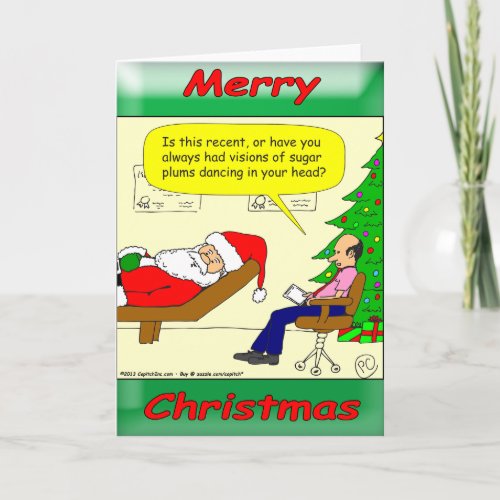 Santa spends time with his friend the therapist holiday card
