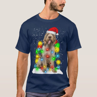 Santa Spinone Italiano Christmas Light Pajama Dog T-Shirt