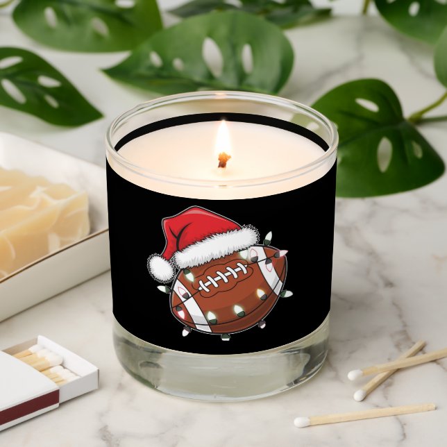 Santa Sports Christmas American Football Lover Scented Candle (Lit)