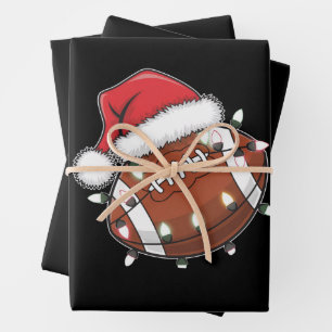 Santa Sports Christmas American Football Lover Wrapping Paper Sheets