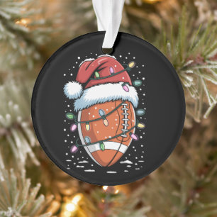 Santa Sports Christmas American Football Player Ornament
