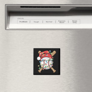 Santa Sports Christmas Baseball Player  Magnet