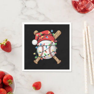 Santa Sports Christmas Baseball Player Napkins