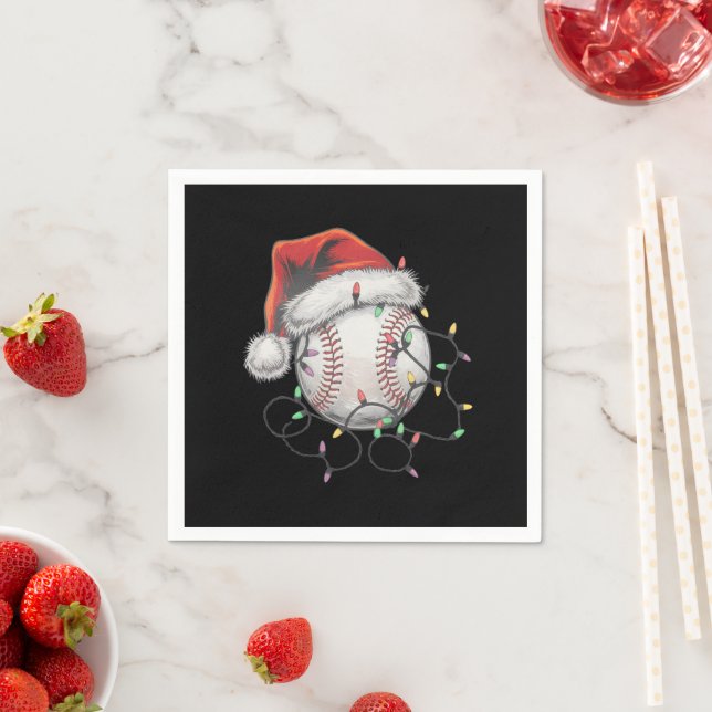 Santa Sports Christmas Baseball Player Napkins (Insitu)