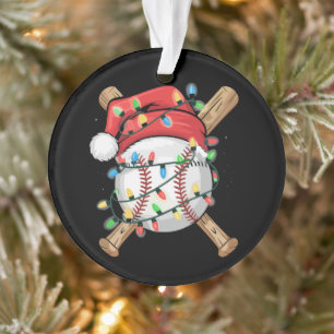 Santa Sports Christmas Baseball Player  Ornament