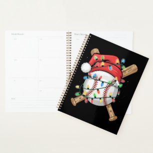 Santa Sports Christmas Baseball Player Planner