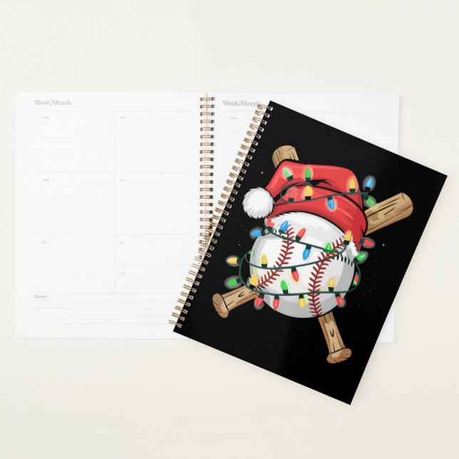 Santa Sports Christmas Baseball Player  Planner (Display)