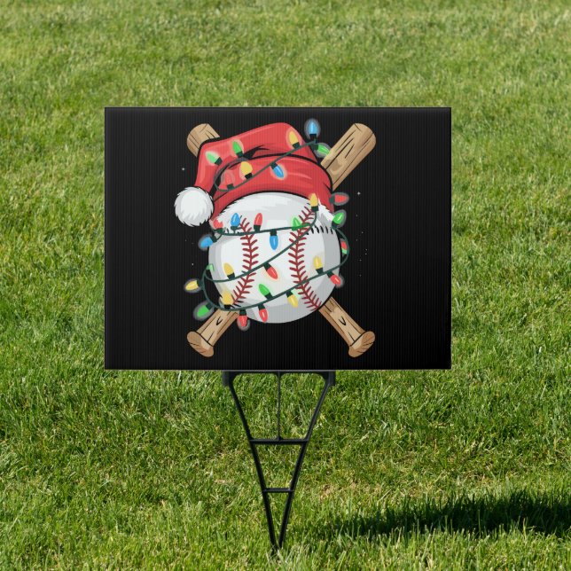 Santa Sports Christmas Baseball Player  Sign (Insitu)