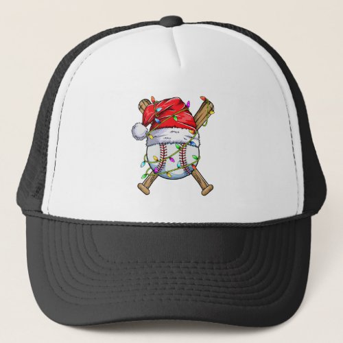 Santa Sports Design For Men Boys Christmas Basebal Trucker Hat