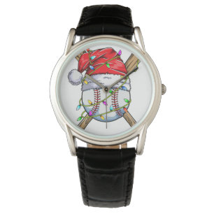 Santa Sports Design For Men Boys Christmas Basebal Watch