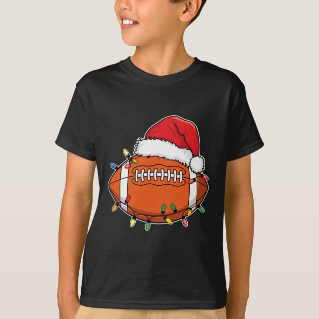 Santa Sports Design For Men Boys Christmas Footbal T-Shirt (Front)