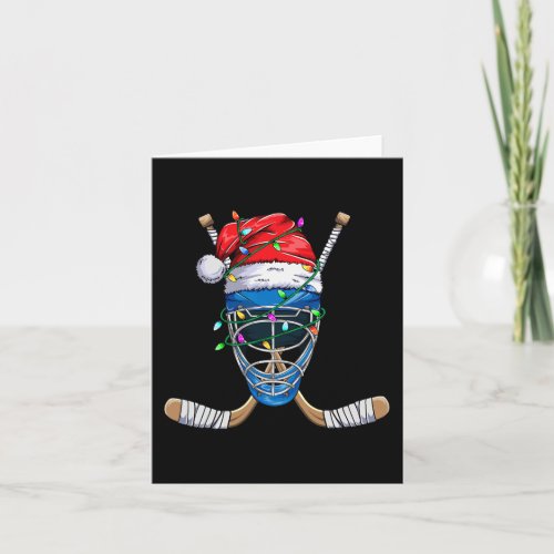 Santa Sports Design For Men Boys Christmas Hockey  Card