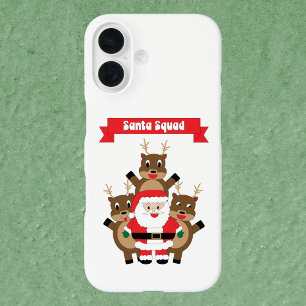 Santa Squad Christmas Reindeer Funny iPhone 16 Case
