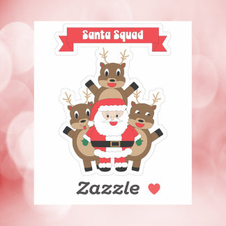 Santa Squad Christmas Reindeer Funny Sticker