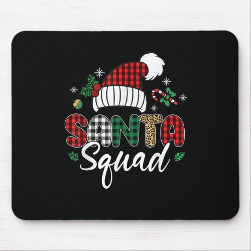 Santa Squad Family Matching Christmas Plaid Red Le Mouse Pad