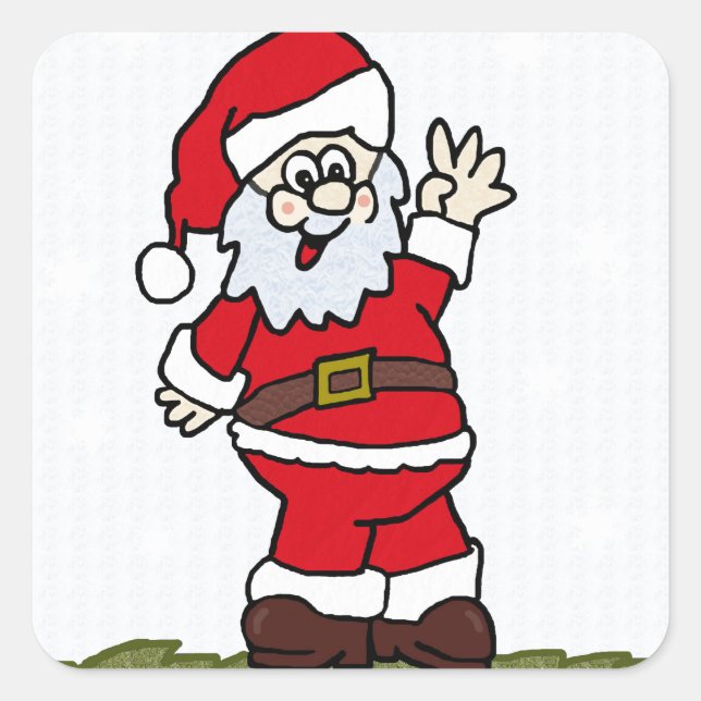 Santa Square Sticker (Front)