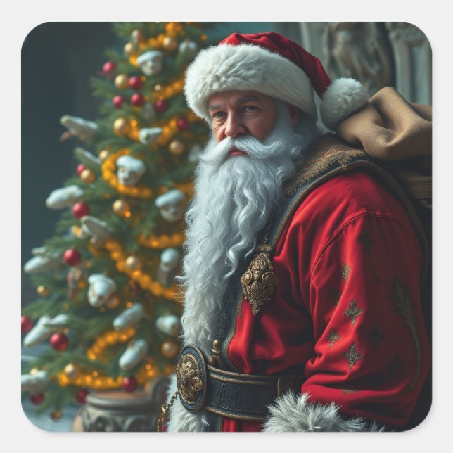 Santa Square Sticker (Front)