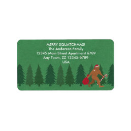 Santa Squatch Christmas Bigfoot Sasquatch Funny Label