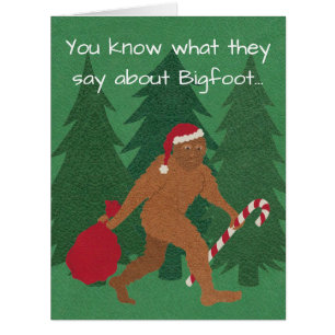 Santa Squatch Christmas Joke Funny Geek Humor Cards