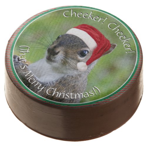 Santa Squirrelâ Cheeker Cheeker â Merry Christmas Chocolate Covered Oreo