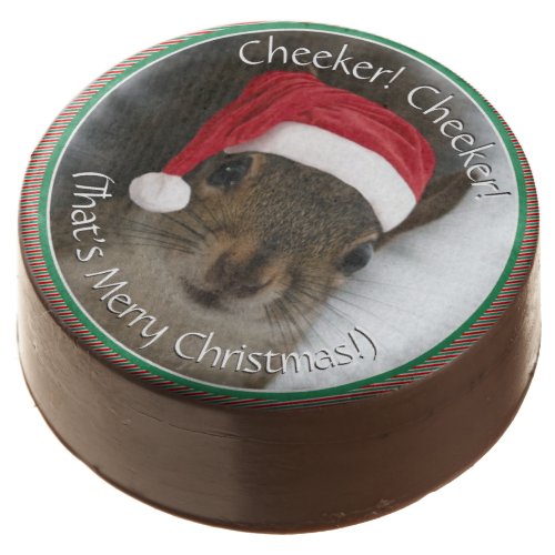 Santa Squirrelâ Cheeker Cheeker â Merry Christmas Chocolate Dipped Oreo