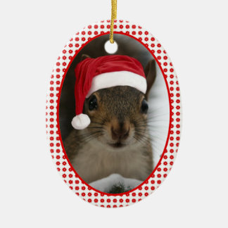 Santa Squirrel™ Dated Two-Sideded Ceramic Ornament
