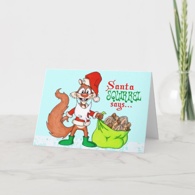 Santa Squirrel Holiday Card (Front)