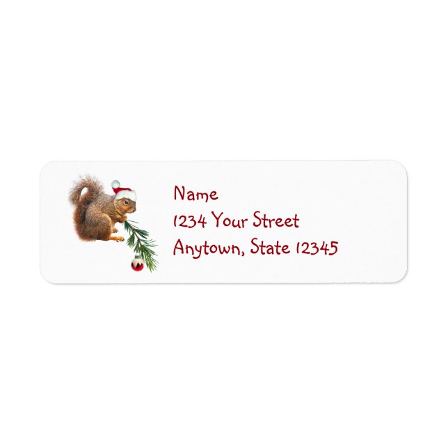 Santa Squirrel Return Address Labels (Front)