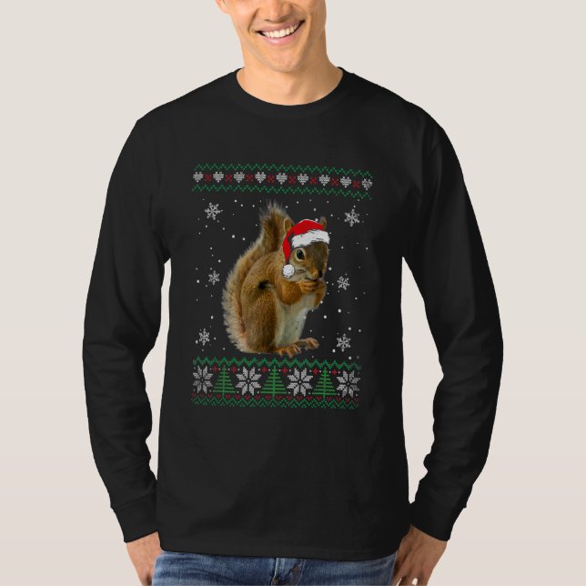 Santa Squirrel Ugly Sweater Animals Christmas Paja (Front)