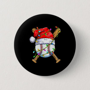 Santa Srts Design For Men Boys Christmas Baseball Button
