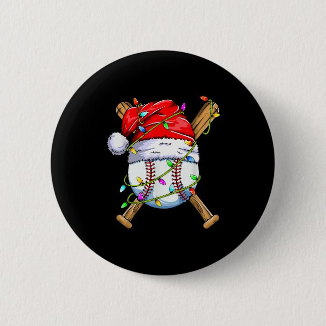 Santa Srts Design For Men Boys Christmas Baseball  Button (Front)