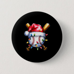 Santa Srts Design For Men Boys Christmas Baseball Button