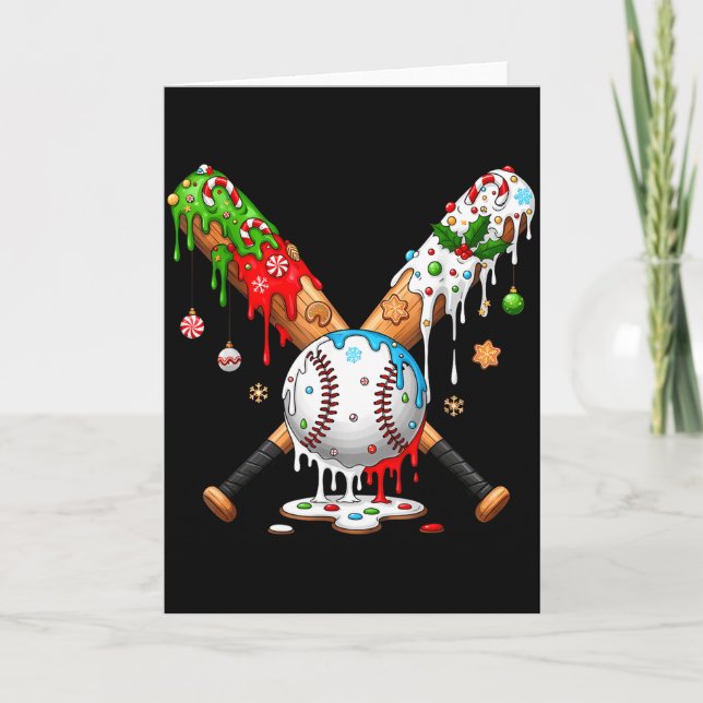 Santa Srts Design For Men Boys Christmas Baseball  Card (Front)