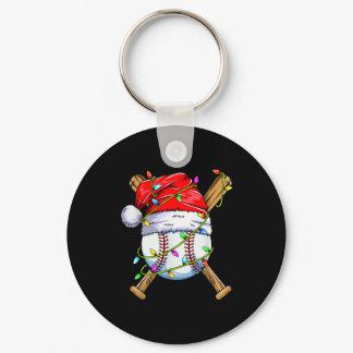 Santa Srts Design For Men Boys Christmas Baseball  Keychain