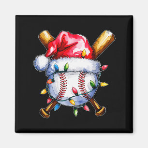 Santa Srts Design For Men Boys Christmas Baseball  Magnet