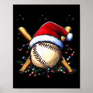 Santa Srts Design For Men Boys Christmas Baseball Poster