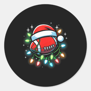 Santa Srts Design For Men Boys Christmas Football  Classic Round Sticker