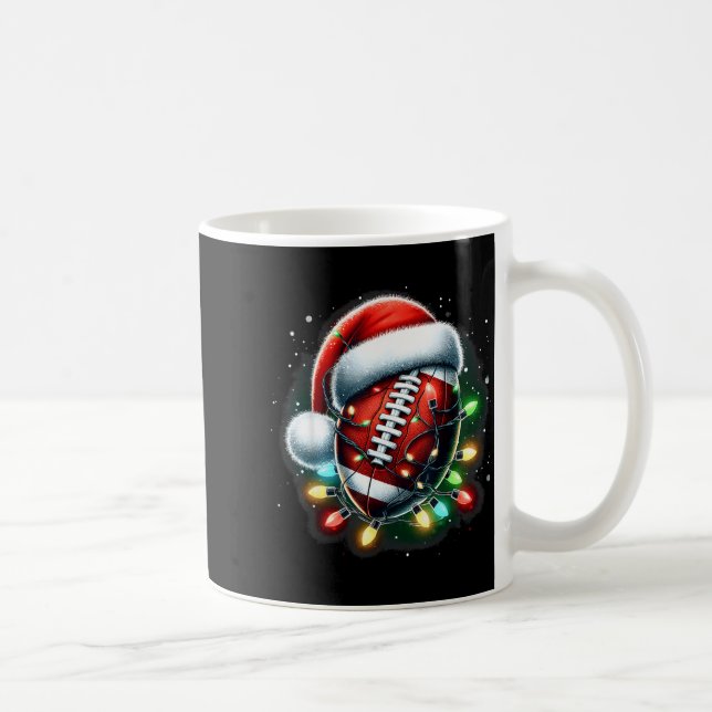 Santa Srts Design For Men Boys Christmas Football  Coffee Mug (Right)