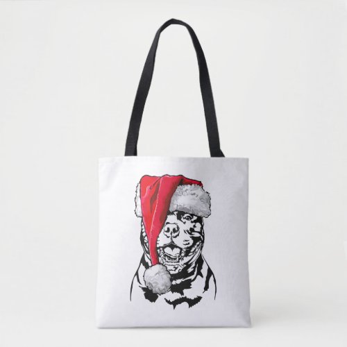 Santa Staffordshire Bull Terrier Christmas dog mom Tote Bag