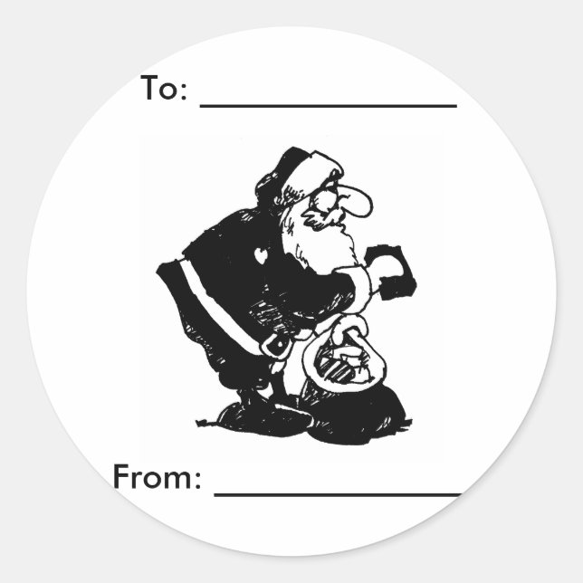 Santa StickerTag 02 Classic Round Sticker (Front)