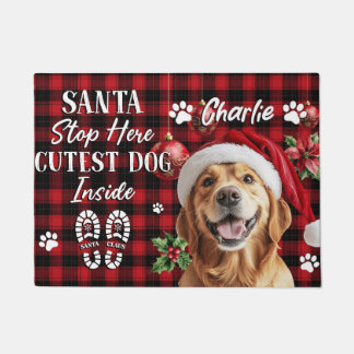 Santa Stop Here Christmas Doormat – Funny Festive 